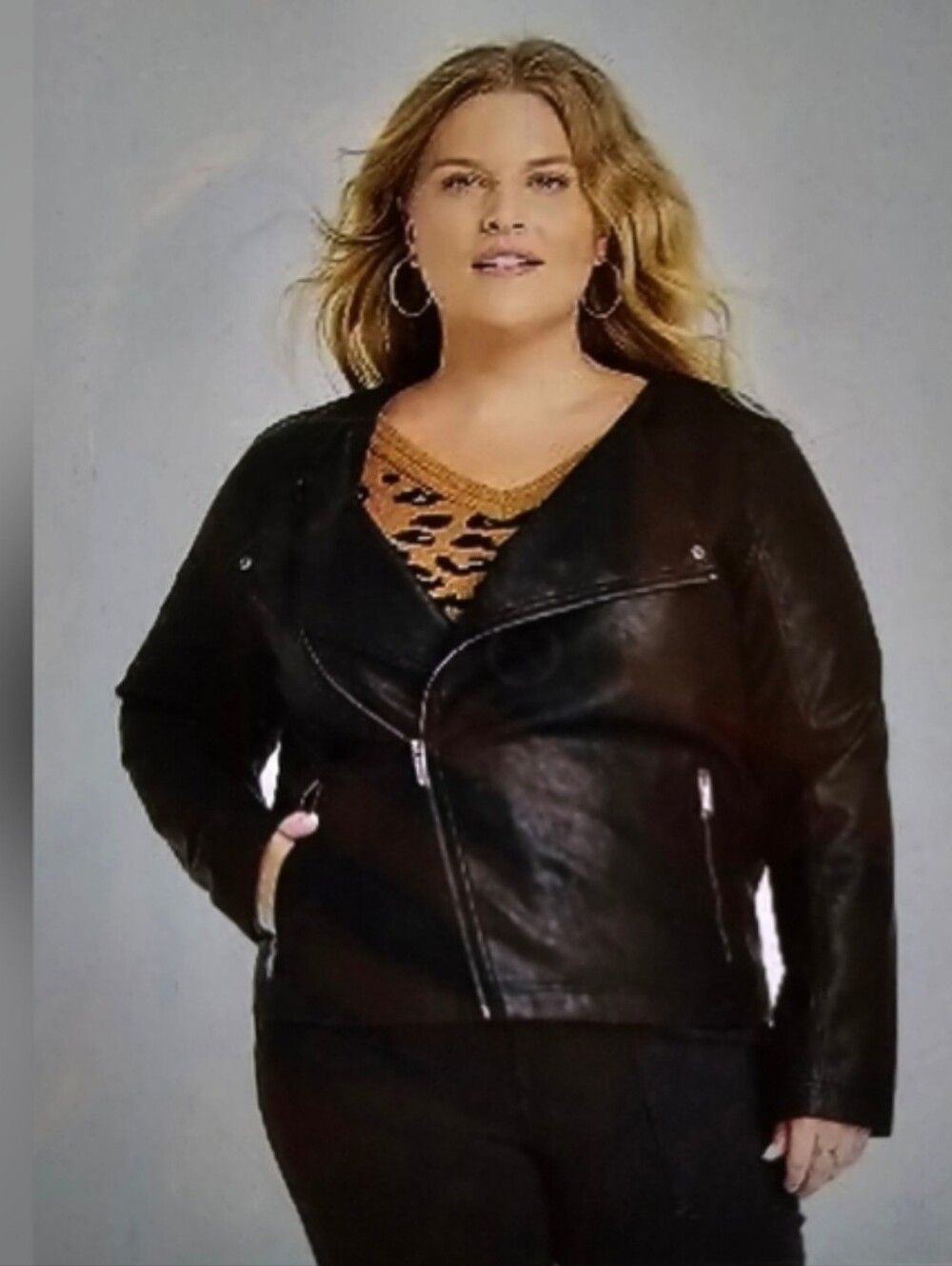 Knox Rose Black Faux Leather Moto Jacket